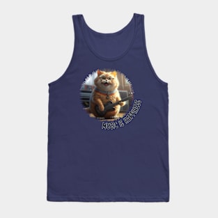 Music is Happines smile cat Tank Top